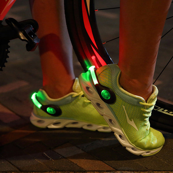 2 Pcs 2 Modes LED Light Waterproof Shoes Clip Lights Outdoor Sports Night Light Green