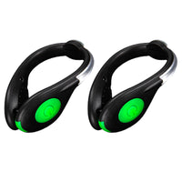 2 Pcs 2 Modes LED Light Waterproof Shoes Clip Lights Outdoor Sports Night Light Green