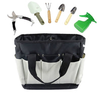 Garden Tool Bag Gardening Tote with Pockets Garden Plant Tool Store Bag Container Black