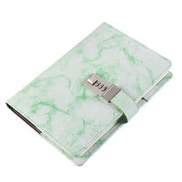 FancyGrab PU Leather Marble Diary with Combination Lock Secret Journal Notebooks for Girls Women Green