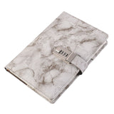 FancyGrab PU Leather Marble Diary with Combination Lock Secret Journal Notebooks for Girls Women Grey