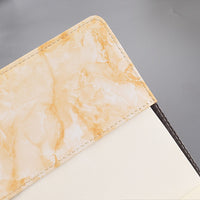 FancyGrab PU Leather Marble Diary with Combination Lock Secret Journal Notebooks for Girls Women Yellow