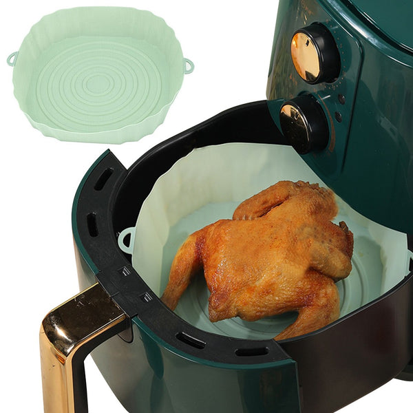 FancyGrab 2Pcs Air Fryer Silicone Pot Air Fryer Liners Microwave Oven Baking Accessories Green