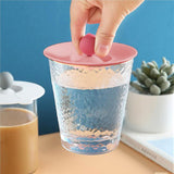 4Pcs Anti-dust Silicone Cup Lid Mug Cup Cover with Spoon Holder