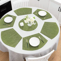 Set of 7 Placemats Coasters for Dining Table Green