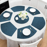 Set of 7 Placemats Coasters for Dining Table Blue