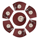 Set of 7 Placemats Coasters for Dining Table Red