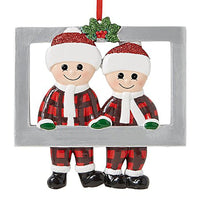 2Pcs Christmas Family Member Photo Frame Pendant Christmas Tree Pendant