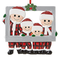 2Pcs Christmas Family Member Photo Frame Pendant Christmas Tree Pendant