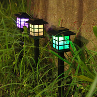 2Pcs Solar Powered Palace Ground Light Outdoor LED Palace Light Garden Light