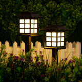 2Pcs Solar Powered Palace Ground Light Outdoor LED Palace Light Garden Light