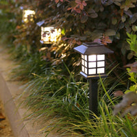 2Pcs Solar Powered Palace Ground Light Outdoor LED Palace Light Garden Light