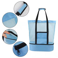 1X/2X Large Mesh Beach Tote Bag with Cooler