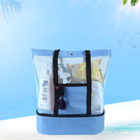 1X/2X Large Mesh Beach Tote Bag with Cooler