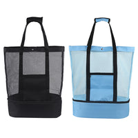 1X/2X Large Mesh Beach Tote Bag with Cooler