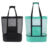 1X/2X Large Mesh Beach Tote Bag with Cooler