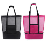 1X/2X Large Mesh Beach Tote Bag with Cooler