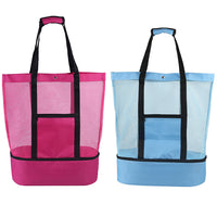 1X/2X Large Mesh Beach Tote Bag with Cooler