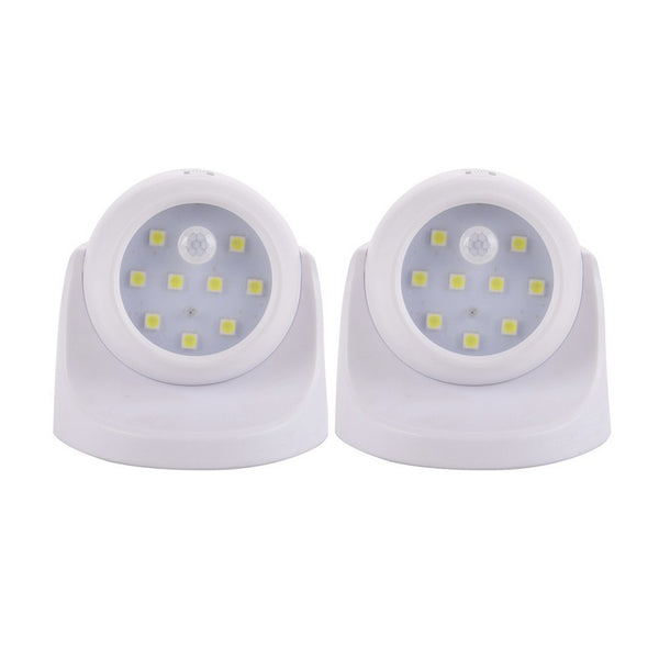 Set of 2Pcs Rotatable Battery Operated Motion Sensor Light -White