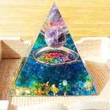 Orgonite Pyramid Resin Desktop Ornament Lucky Home Decor Green