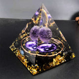 Orgonite Pyramid Resin Desktop Ornament Lucky Home Decor Black