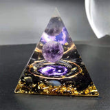 Orgonite Pyramid Resin Desktop Ornament Lucky Home Decor Black