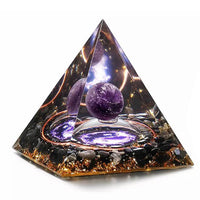 Orgonite Pyramid Resin Desktop Ornament Lucky Home Decor Black