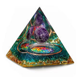 Orgonite Pyramid Resin Desktop Ornament Lucky Home Decor Green