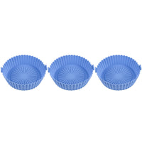 3Pcs Reusable Air Fryer Silicone Pots-Sky Blue