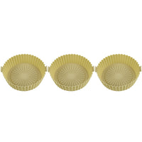 3Pcs Reusable Air Fryer Silicone Pots-Yellow