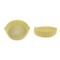 3Pcs Reusable Air Fryer Silicone Pots-Yellow