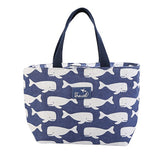 Cotton Linen Lunch Insulated Bag Navy