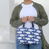 Cotton Linen Lunch Insulated Bag Navy