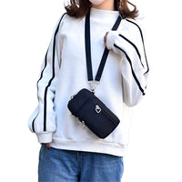 Nylon Multi-Pocket Phone Crossbody Bag Navy