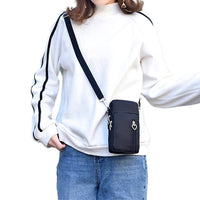 Nylon Multi-Pocket Phone Crossbody Bag Navy