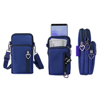 Nylon Multi-Pocket Phone Crossbody Bag Navy