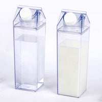 2X Clear Plastic Milk Carton Water Bottle 500ml