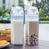 2X Clear Plastic Milk Carton Water Bottle 500ml