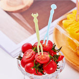 Set of 2 Pack Plastic Fruit Forks for Party and Picnic Blue and Green