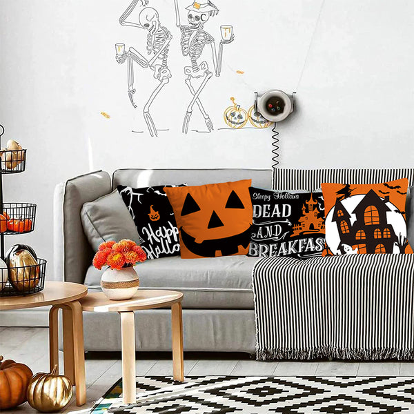 4-Piece Set Halloween Pillowcase Cushion Covers Style 1