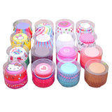 200Pcs Disposable Paper Cupcake Cups Mold Baking Cups Liners Random Mixed Pattern