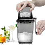 Manual Cranked Operated Ice Crusher Shaver Portable Ice Breaker-Black