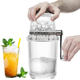 Manual Cranked Operated Ice Crusher Shaver Portable Ice Breaker-Clear