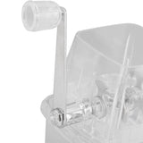 Manual Cranked Operated Ice Crusher Shaver Portable Ice Breaker-Clear