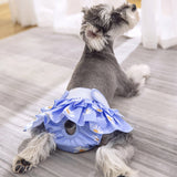 Washable Female Dog Puppy Diapers Menstrual Sanitary Nappy Pants Underpants Blue