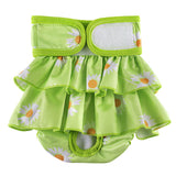 Washable Female Dog Puppy Diapers Menstrual Sanitary Nappy Pants Underpants Green