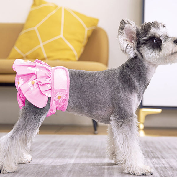 Washable Female Dog Puppy Diapers Menstrual Sanitary Nappy Pants Underpants Pink