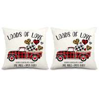 2Pcs Valentine's Day Print Cushion Cover Sofa Throw Pillowcase Pillow Cover Home Decor-Style 1