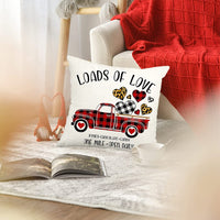 2Pcs Valentine's Day Print Cushion Cover Sofa Throw Pillowcase Pillow Cover Home Decor-Style 1