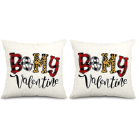 2Pcs Valentine's Day Print Cushion Cover Sofa Throw Pillowcase Pillow Cover Home Decor-Style 2